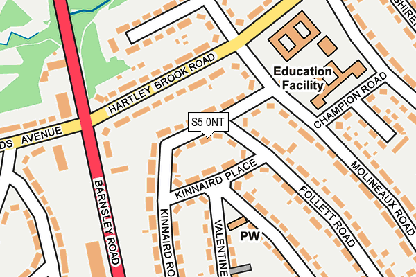 S5 0NT map - OS OpenMap – Local (Ordnance Survey)