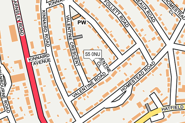 S5 0NU map - OS OpenMap – Local (Ordnance Survey)