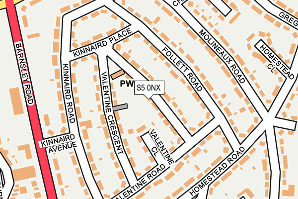 S5 0NX map - OS OpenMap – Local (Ordnance Survey)