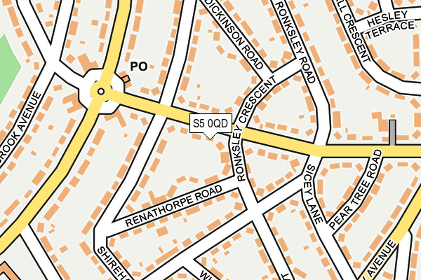 S5 0QD map - OS OpenMap – Local (Ordnance Survey)