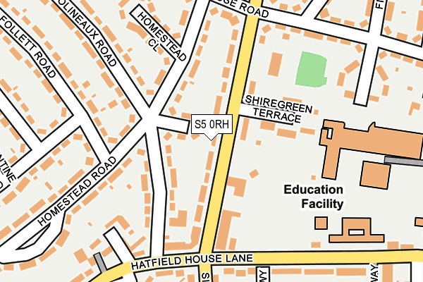 S5 0RH map - OS OpenMap – Local (Ordnance Survey)