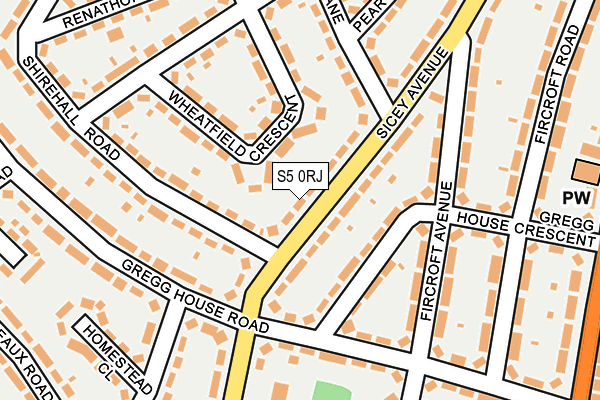 S5 0RJ map - OS OpenMap – Local (Ordnance Survey)
