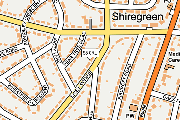 S5 0RL map - OS OpenMap – Local (Ordnance Survey)
