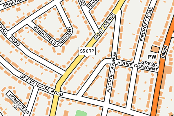S5 0RP map - OS OpenMap – Local (Ordnance Survey)