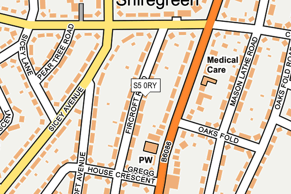 S5 0RY map - OS OpenMap – Local (Ordnance Survey)