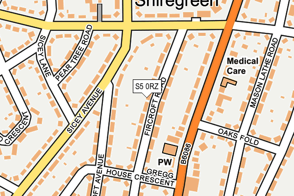 S5 0RZ map - OS OpenMap – Local (Ordnance Survey)