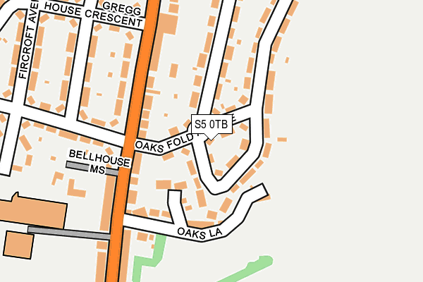 S5 0TB map - OS OpenMap – Local (Ordnance Survey)
