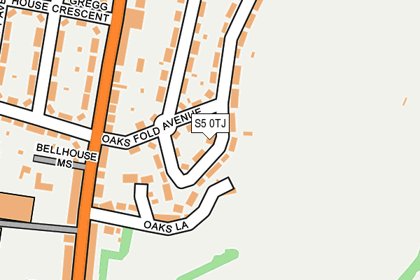 S5 0TJ map - OS OpenMap – Local (Ordnance Survey)