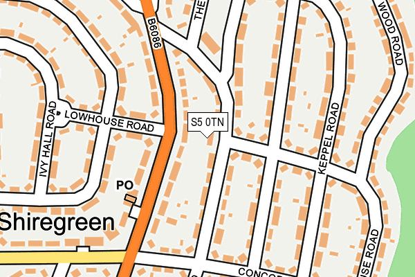 S5 0TN map - OS OpenMap – Local (Ordnance Survey)