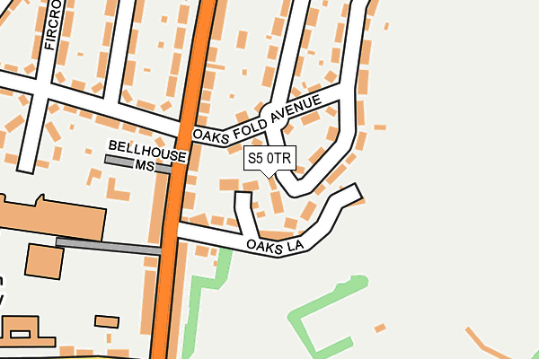 S5 0TR map - OS OpenMap – Local (Ordnance Survey)