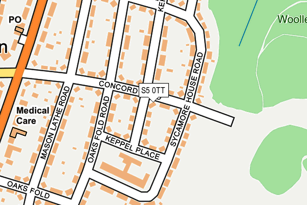 S5 0TT map - OS OpenMap – Local (Ordnance Survey)