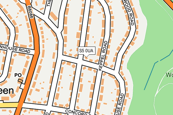 S5 0UA map - OS OpenMap – Local (Ordnance Survey)