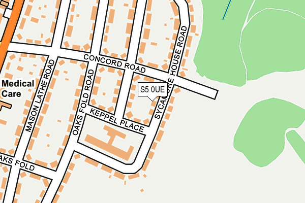 S5 0UE map - OS OpenMap – Local (Ordnance Survey)