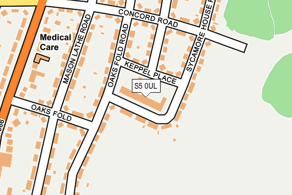 S5 0UL map - OS OpenMap – Local (Ordnance Survey)
