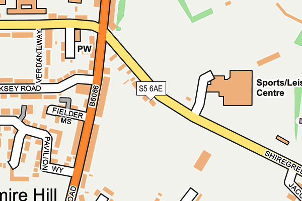 S5 6AE map - OS OpenMap – Local (Ordnance Survey)