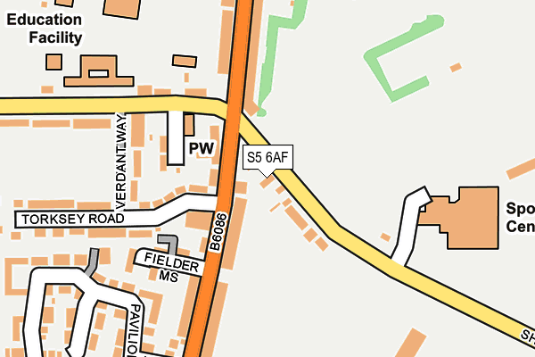 S5 6AF map - OS OpenMap – Local (Ordnance Survey)