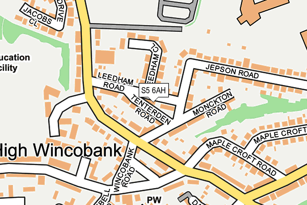 S5 6AH map - OS OpenMap – Local (Ordnance Survey)