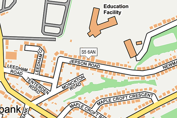 S5 6AN map - OS OpenMap – Local (Ordnance Survey)