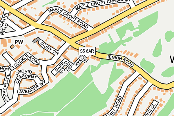 S5 6AR map - OS OpenMap – Local (Ordnance Survey)