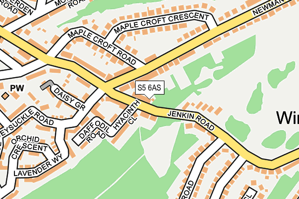 S5 6AS map - OS OpenMap – Local (Ordnance Survey)