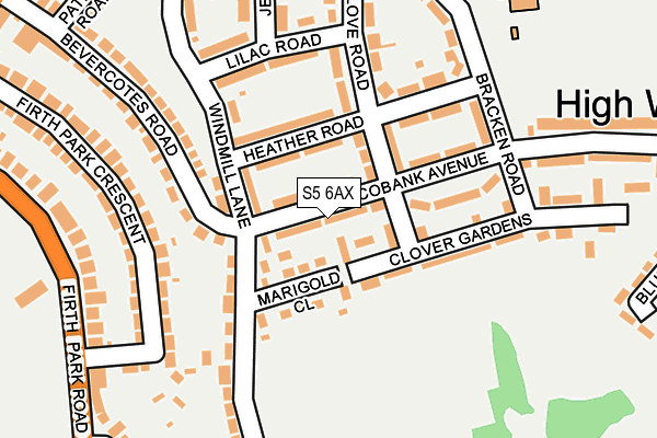 S5 6AX map - OS OpenMap – Local (Ordnance Survey)