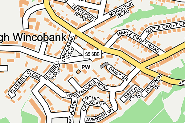 S5 6BB map - OS OpenMap – Local (Ordnance Survey)