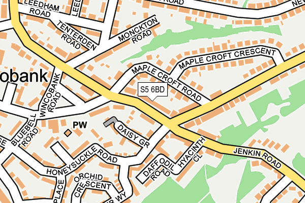 S5 6BD map - OS OpenMap – Local (Ordnance Survey)