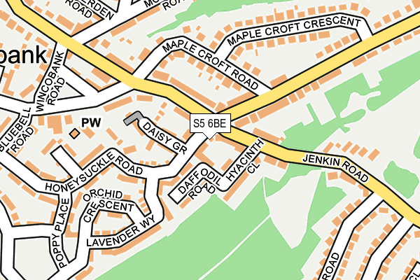 S5 6BE map - OS OpenMap – Local (Ordnance Survey)