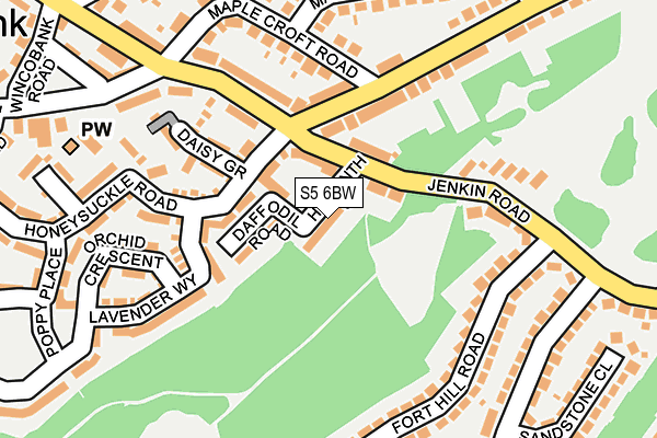 S5 6BW map - OS OpenMap – Local (Ordnance Survey)