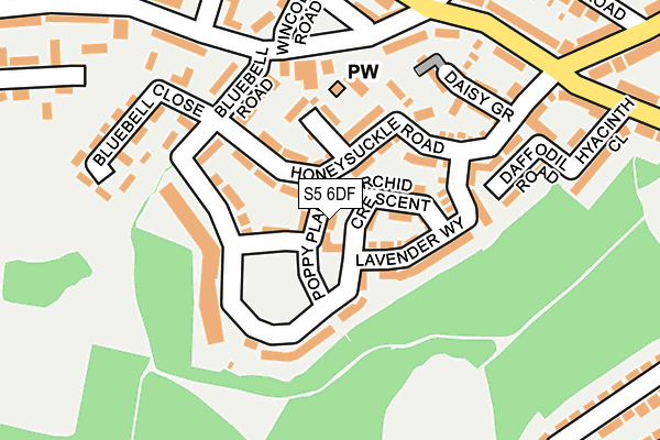 S5 6DF map - OS OpenMap – Local (Ordnance Survey)
