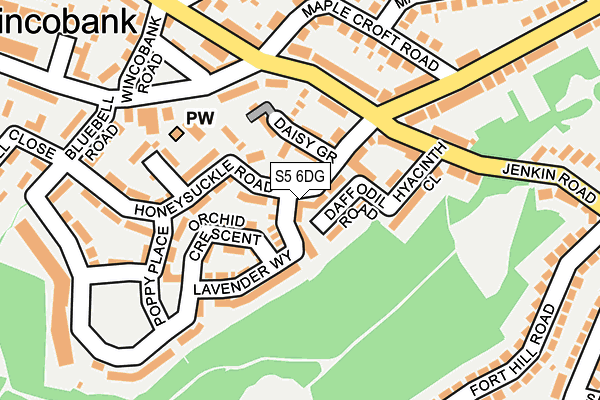 S5 6DG map - OS OpenMap – Local (Ordnance Survey)