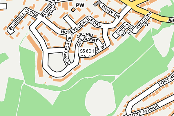 S5 6DH map - OS OpenMap – Local (Ordnance Survey)