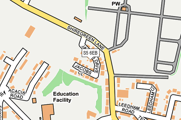 S5 6EB map - OS OpenMap – Local (Ordnance Survey)