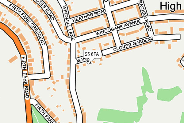 S5 6FA map - OS OpenMap – Local (Ordnance Survey)