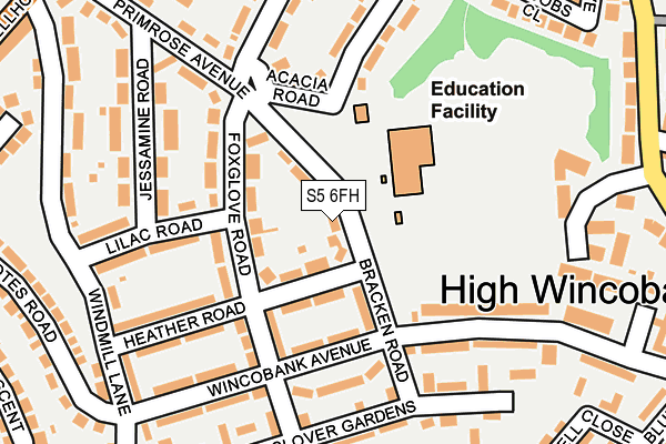 S5 6FH map - OS OpenMap – Local (Ordnance Survey)