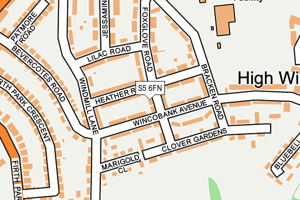 S5 6FN map - OS OpenMap – Local (Ordnance Survey)