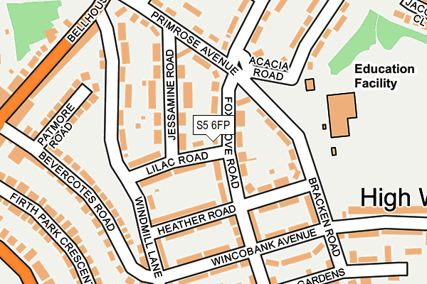 S5 6FP map - OS OpenMap – Local (Ordnance Survey)