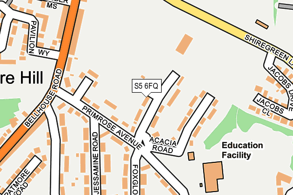 S5 6FQ map - OS OpenMap – Local (Ordnance Survey)