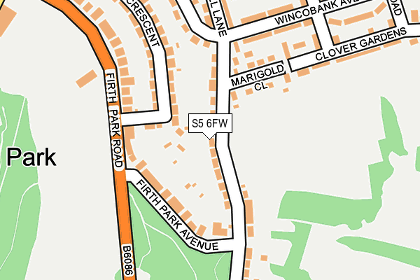 S5 6FW map - OS OpenMap – Local (Ordnance Survey)