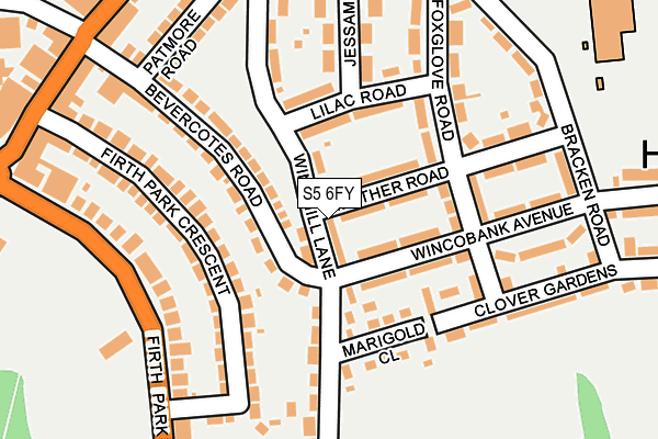 S5 6FY map - OS OpenMap – Local (Ordnance Survey)