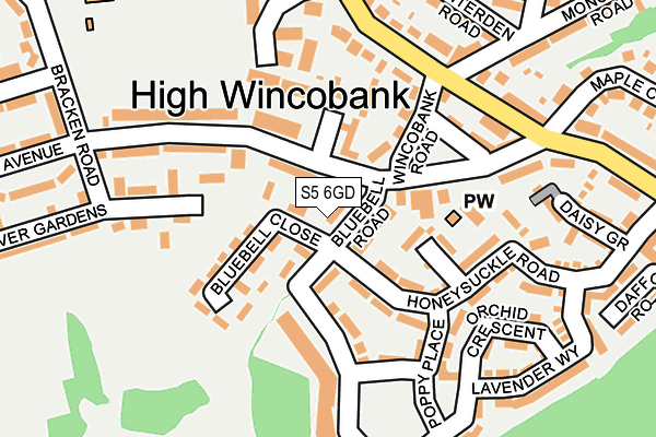 S5 6GD map - OS OpenMap – Local (Ordnance Survey)