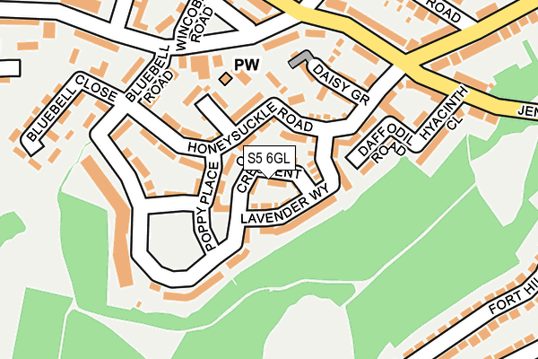 S5 6GL map - OS OpenMap – Local (Ordnance Survey)