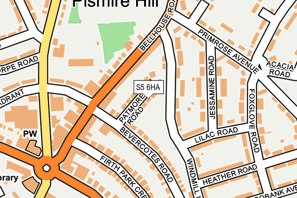 S5 6HA map - OS OpenMap – Local (Ordnance Survey)