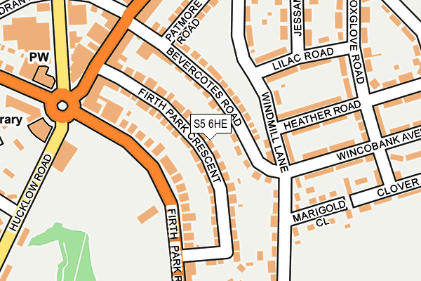 S5 6HE map - OS OpenMap – Local (Ordnance Survey)