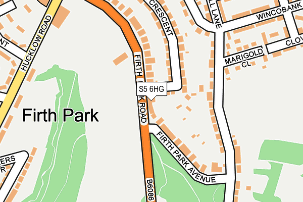 S5 6HG map - OS OpenMap – Local (Ordnance Survey)