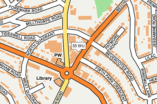 S5 6HJ map - OS OpenMap – Local (Ordnance Survey)