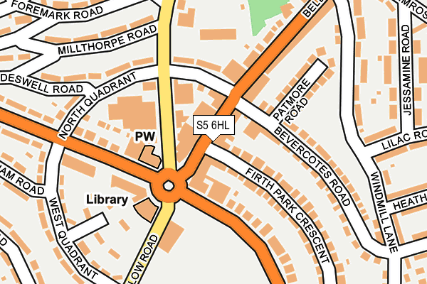 S5 6HL map - OS OpenMap – Local (Ordnance Survey)