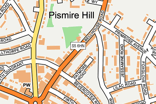 S5 6HN map - OS OpenMap – Local (Ordnance Survey)