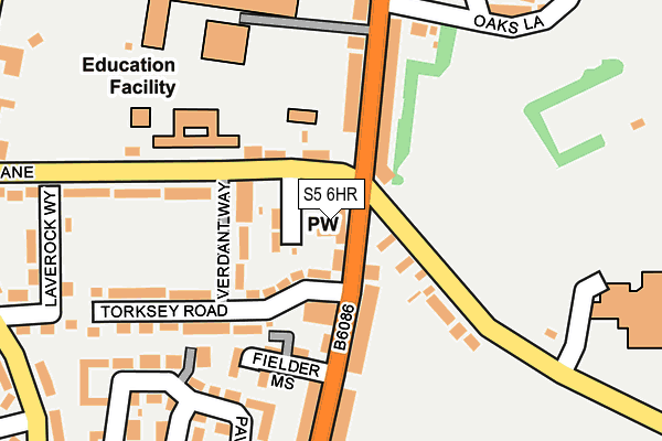 S5 6HR map - OS OpenMap – Local (Ordnance Survey)