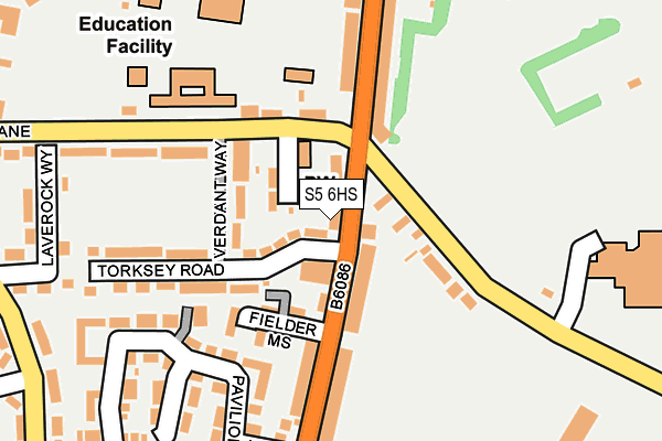 S5 6HS map - OS OpenMap – Local (Ordnance Survey)
